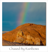 Rainbow over red rocks of Valley of Fire State Park Nevada